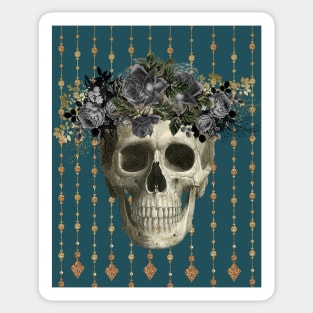 Skull Rose Crown Sticker